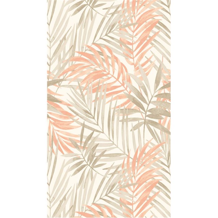 Mural de pared hojas tropicales en tonos pastel ·  388551