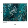 Dark teal botanical forest wall mural · 396141