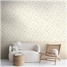 Mural de pared floral con friso panelado