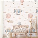Mural de pared infantil de globos y dirigibles ·  770611