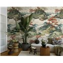 Mural de pared paisaje oriental de montañas y arces ·  790154