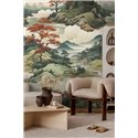 Mural panoramique paysage oriental de montagnes et érables ·  790154