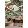 Mural de pared paisaje oriental de montañas y arces ·  790154