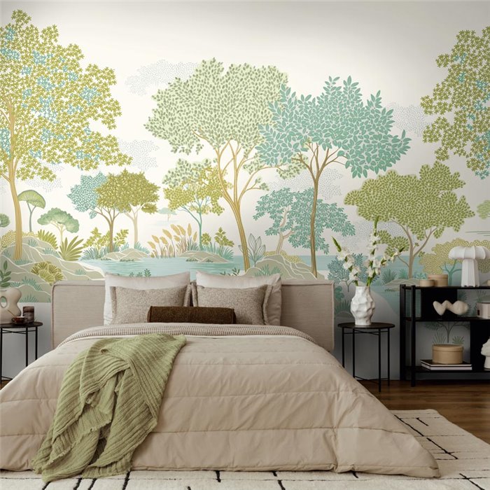 Mural de pared jardín botánico con estanques serenos ·  792223