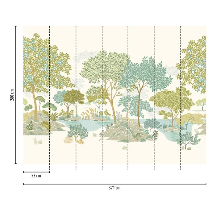 Botanical garden wall mural with tranquil ponds ·  792223