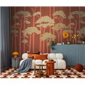 Mural de pared bosque estilizado en terracota ·  792228