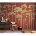 Mural de pared bosque estilizado en terracota ·  792228