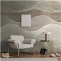 Abstract wave wall mural in sandy neutrals ·  792231
