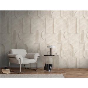 Mural de pared geométrico con efecto relieve cemento 2