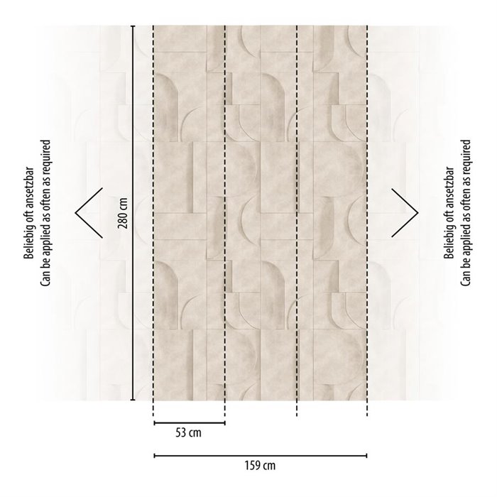 Mural de pared geométrico con efecto relieve cemento ·  792244