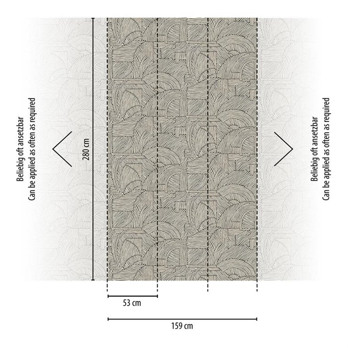 Geometrisches Wandbild mit linearen Fächerbögen ·  792251