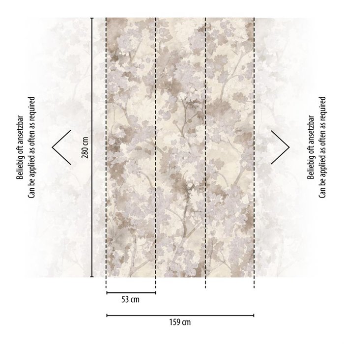 Florales Wandbild in Aquarelloptik und Pudertönen ·  792485