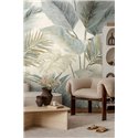 Soft watercolour tropical leaves wall mural ·  792513