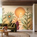 Mural panoramique méditerranéen aux feuilles et soleil · Casamance Lanzea 75814180