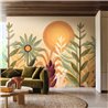 Wandbild mediterrane Pflanzenlandschaft mit großer Sonne · Casamance Lanzea 75814180