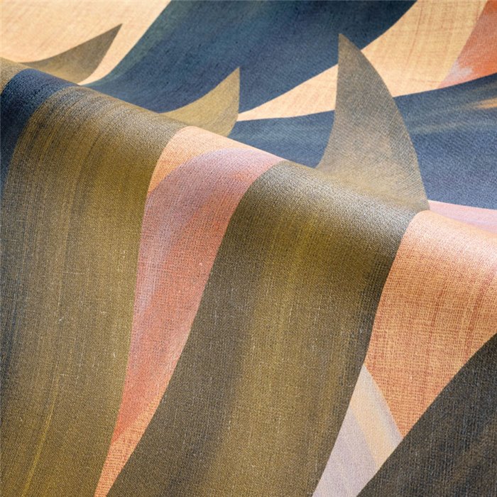 Mediterranean botanical landscape wall mural with sun · Casamance Lanzea 75814180