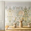 Mural de pared floral art déco con contornos dorados · Casamance Isadora 70732956