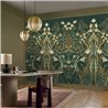 Art-déco-Wandbild in Smaragdgrün mit floralen Bögen · Casamance Isadora 70733058