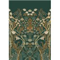 Emerald Art Deco wall mural with floral arches · Casamance Isadora 70733058