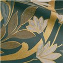 Emerald Art Deco wall mural with floral arches · Casamance Isadora 70733058