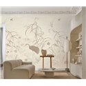 Mural de pared paisaje oriental con garza y lotos · Casamance Legendes 70343466