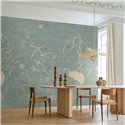 Mural de pared paisaje oriental con garza bordada · Casamance Legendes 70343568