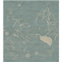 Mural de pared paisaje oriental con garza bordada · Casamance Legendes 70343568