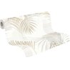 Wallpaper with beige tropical leaves on light background ·  387102
