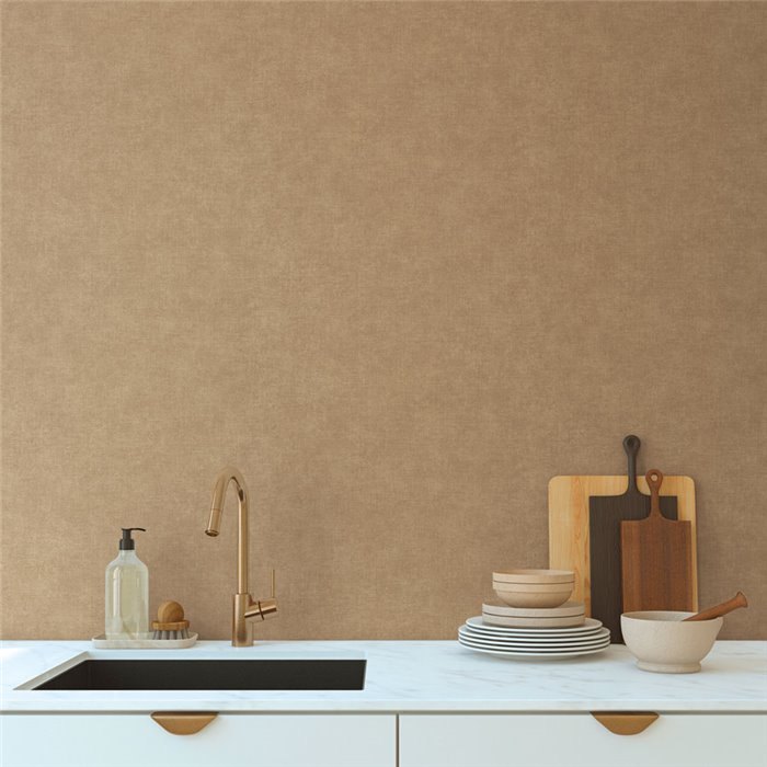 Papier peint effet lin marron clair ·  395666
