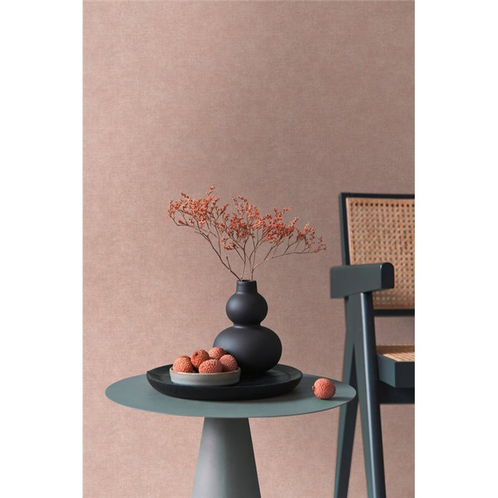 Texturierter Tapete in Rosé-Beige mit Gewebeeffekt ·  395667