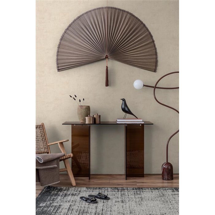Papel pintado beige claro efecto lino texturizado ·  791534
