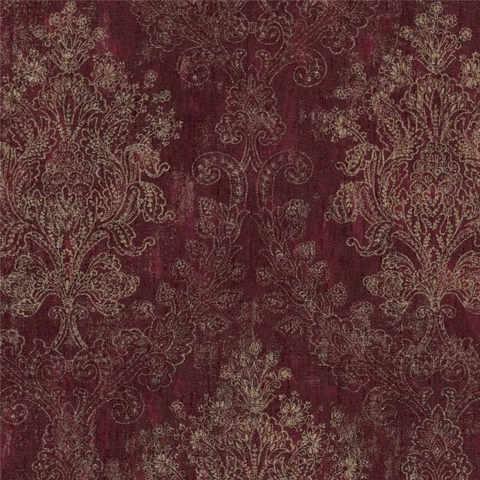 Papier peint bordeaux avec ornements baroques dorés ·  792281