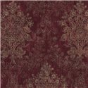 Papel pintado burdeos con ornamentación dorada barroca ·  792281