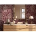 Papier peint bordeaux avec ornements baroques dorés ·  792281