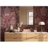 Papier peint bordeaux avec ornements baroques dorés · 792281