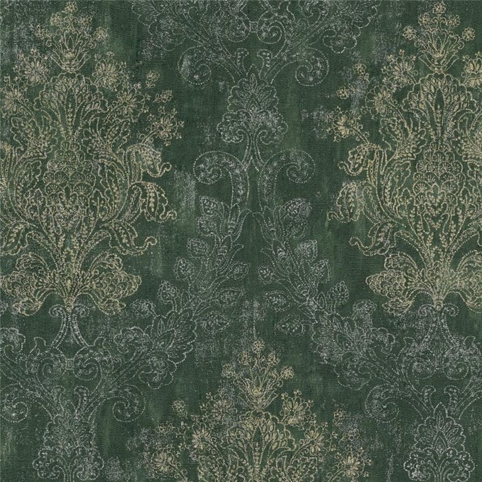Papier peint damas vert avec accents dorés ·  792282
