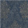 Blaue Damasttapete mit goldenem Relief ·  792283