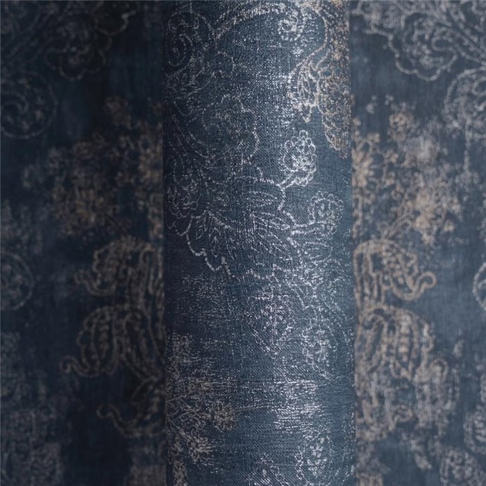 Papier peint damassé bleu à relief doré ·  792283