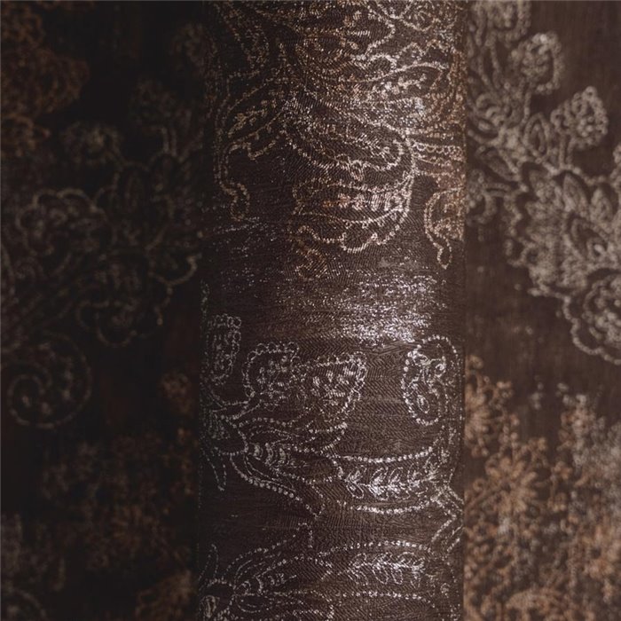 Papier peint damas baroque en tons bruns ·  792284