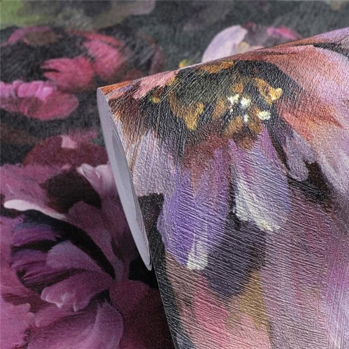 Papier peint floral aux nuances violettes à texture picturale ·  792311