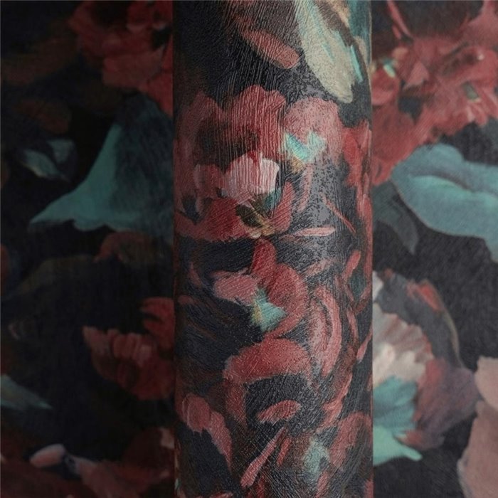 Dark floral wallpaper with artistic print ·  792312