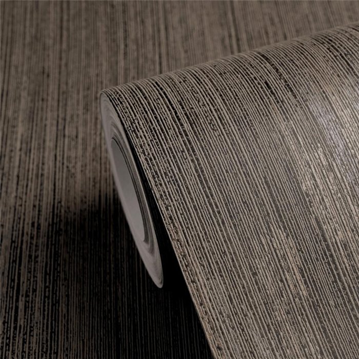 Dunkelbraune Texturtapete mit vertikalen Linien ·  792324