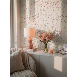 Watercolor pastel floral wallpaper on a light background 2