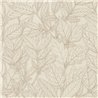 Subtle beige leaf wallpaper with textured relief