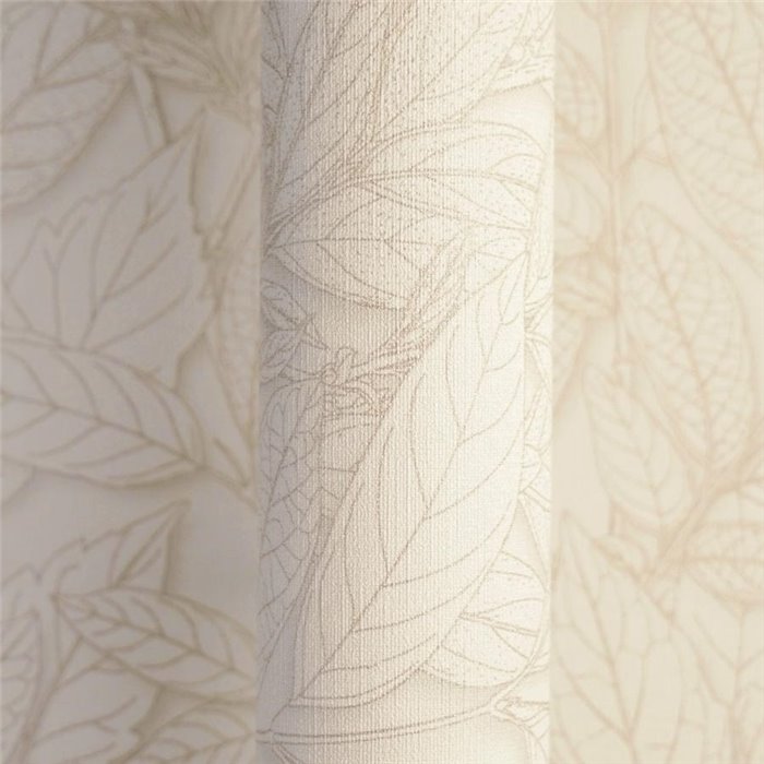 Tapete mit subtilen Blättern in Beige und Texturrelief ·  792381