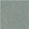 Botanical leaf wallpaper on teal background