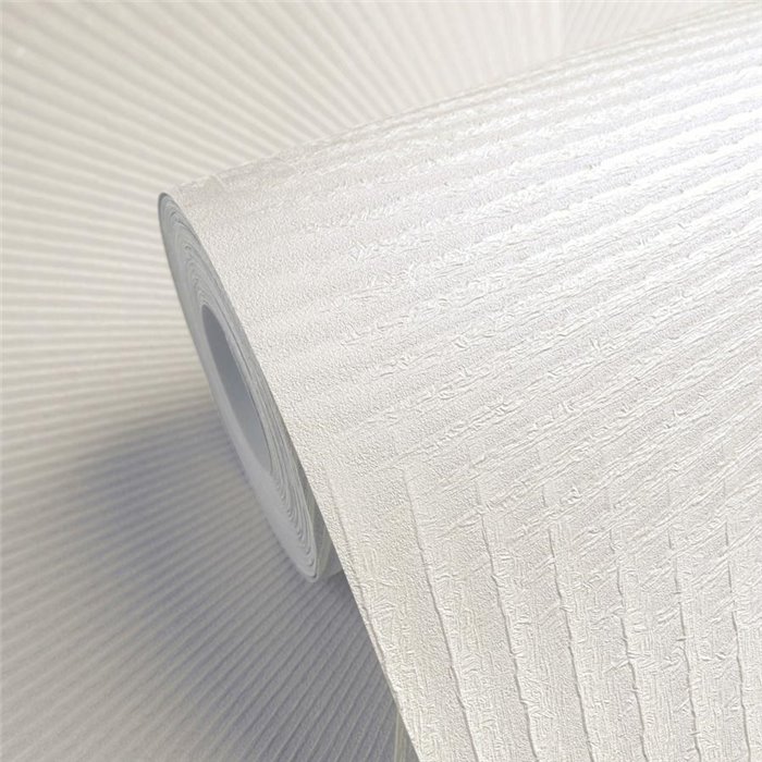 Papier peint géométrique à lignes radieuses en gris clair et blanc ·  792521