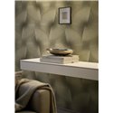Geometric 3D effect contemporary gold and grey wallpaper ·  792524