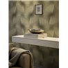 Tapete mit geom. 3D-Effekt in Gold und Grau, modern · 792524