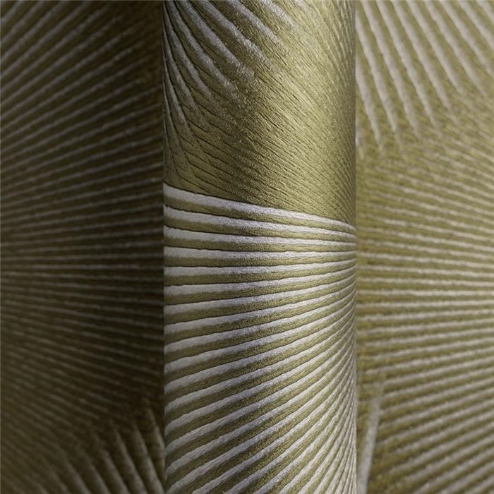 Tapete mit geom. 3D-Effekt in Gold und Grau, modern ·  792524